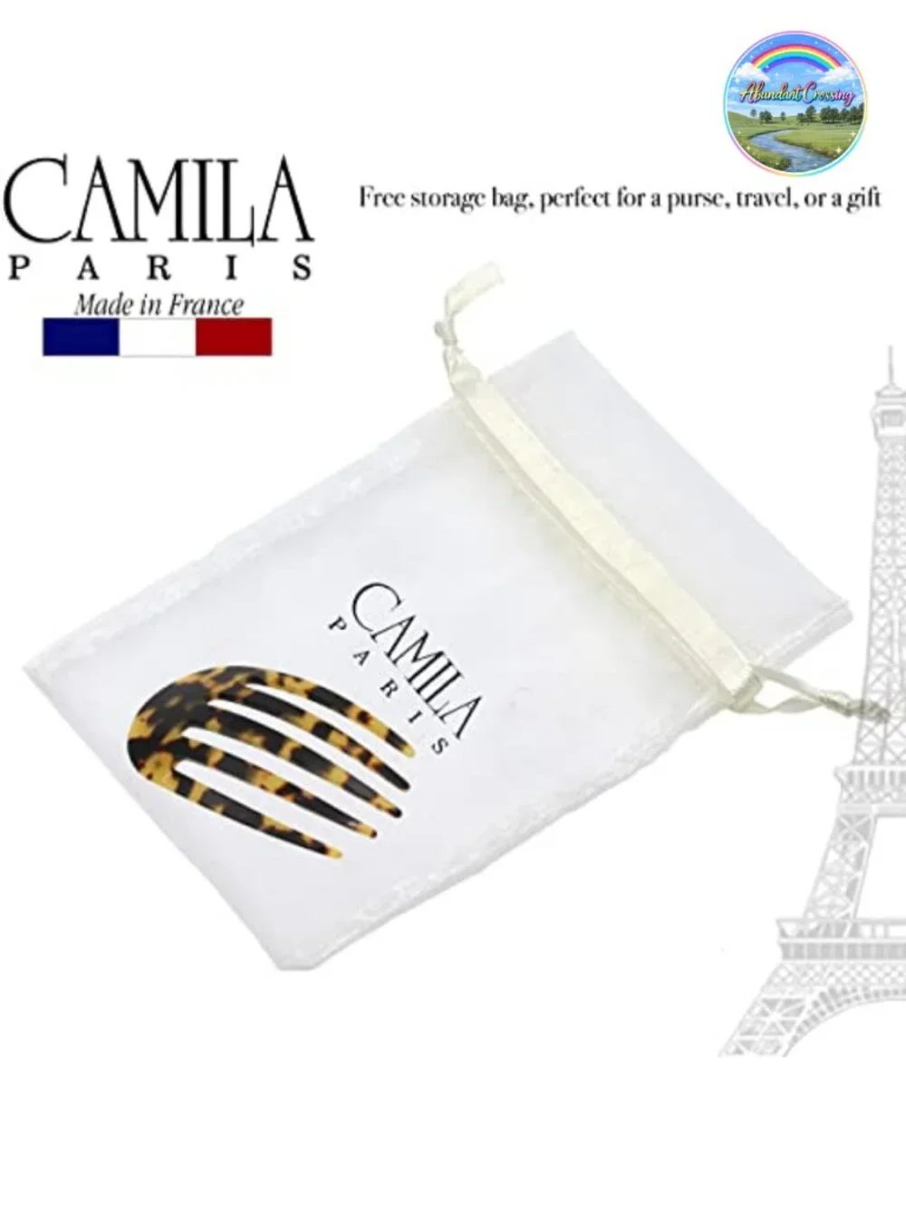French Hair Side Comb Handmade Cellulose Acetate Strong Hold for Women